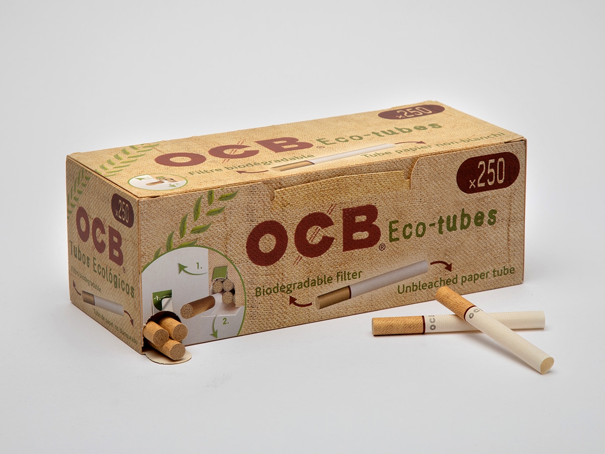 Biodegradable OCB tubes, Box of 250 Eco-Tubes OCB
