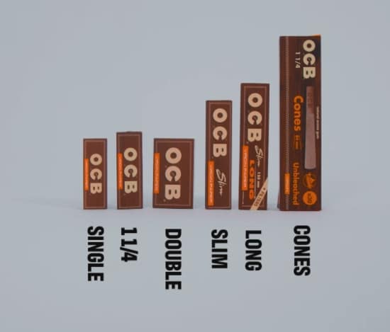 sizes rolling papers